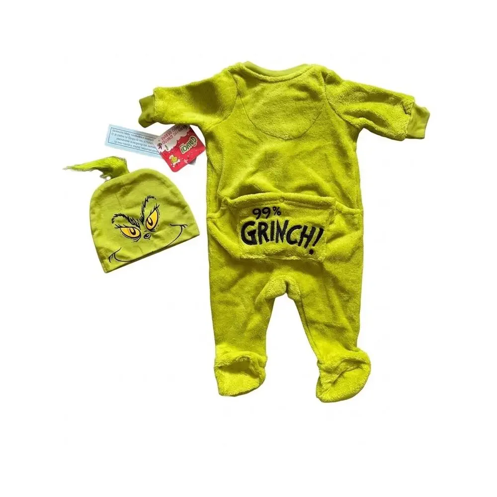 NEW! 6M Dr. Seuss Grinch Unisex Union Suit Matching Family Footed Pajamas